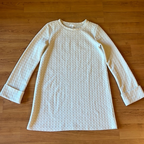 Leith Textured Long Sleeve White Dress